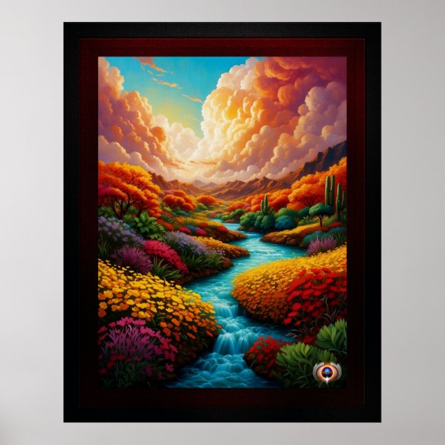 Affiche Un paysage d'Imaginaire à couper le souffle Art IA (Devant)