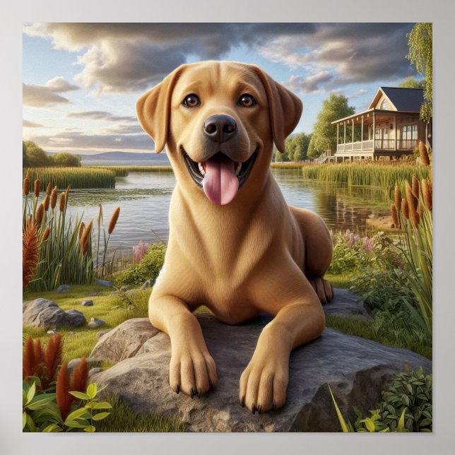 Affiche Un pêcheur du Labrador qui se repose dans le pays (Devant)