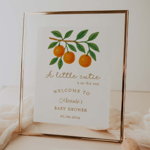Affiche Un petit Baby shower Clementine Cutie Bienvenue