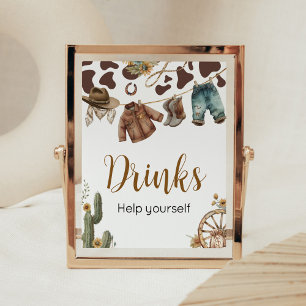 Affiche Un Petit Baby shower Cowboy Boissons
