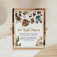 Un Petit Baby shower Cowboy Late Night Diapés