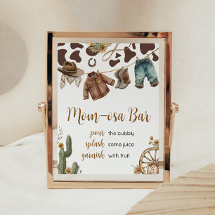 Affiche Un Petit Baby shower Cowboy Maman Osa Bar
