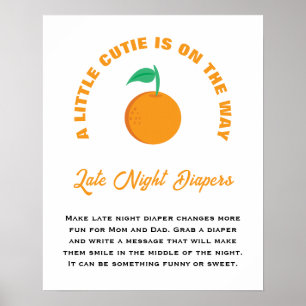 Affiche Un Petit Baby shower Cutie Diapositives De Nuit Ta