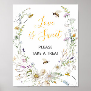Affiche Un petit Baby shower d'abeille au miel L'amour est