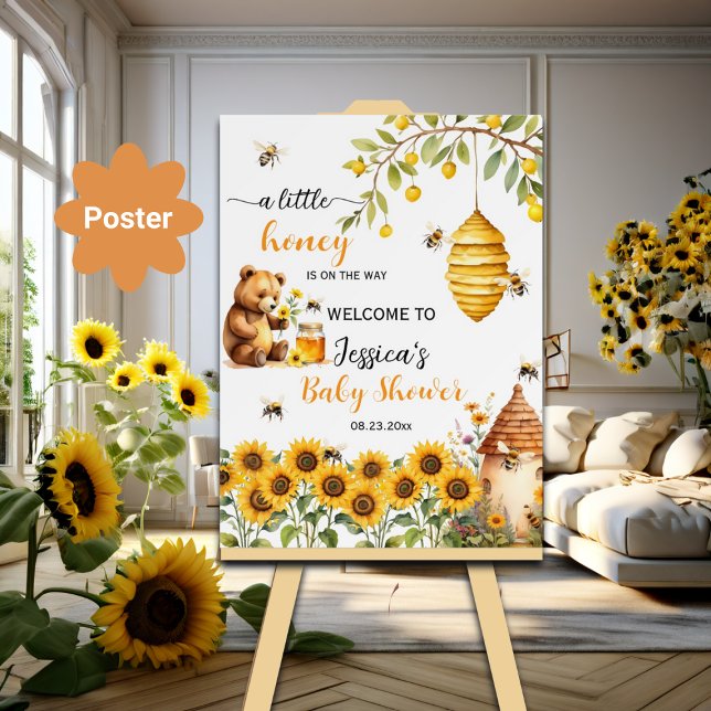 Affiche Un Petit Baby shower D'Abeille De Miel (Créateur téléchargé)
