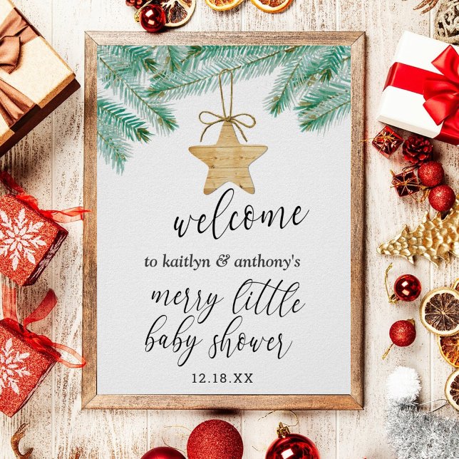 Affiche Un Petit Baby shower D'Accueil Merry (Créateur téléchargé)