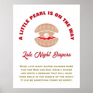 Affiche Un Petit Baby shower D'Amusement De Perle Diapos D