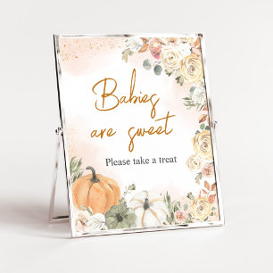 Affiche Un petit Baby shower d'automne Citrouille Les bébé