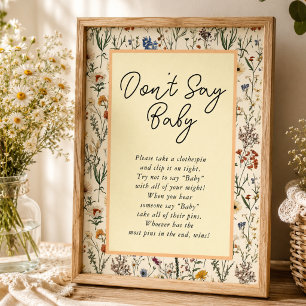 Affiche Un petit Baby shower de fille Fleur sauvage