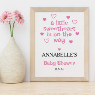 Affiche Un petit Baby shower de filles bienvenu