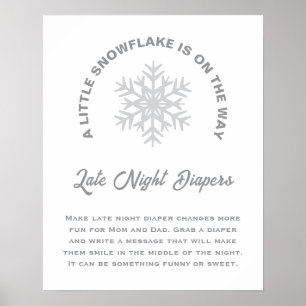 Affiche Un Petit Baby shower De Flocon De Neige Diapositiv