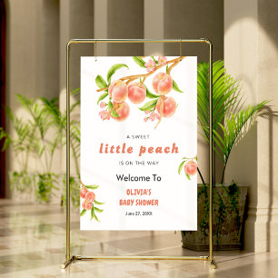 Affiche Un Petit Baby shower De Fruits De Pêche Sucré Bien