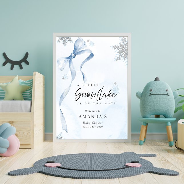 Affiche Un petit Baby shower de Parties scintillant Snowfl (Créateur téléchargé)