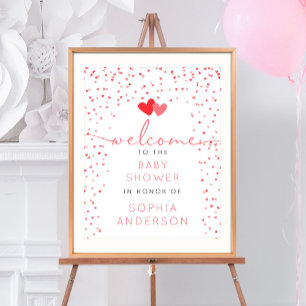 Affiche Un petit Baby shower de Saint-Valentin bien-aimé