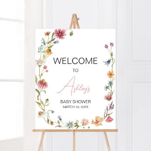 Affiche Un Petit Baby shower Fleur sauvage