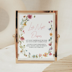Affiche Un Petit Baby shower Fleur sauvage Diapositives De