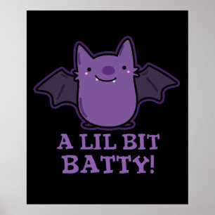 Affiche Un Petit Bébé Drôle Petit Bébé Bat Pun Dark BG