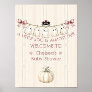 Affiche Un petit Boo est presque dû Ruban rose Fantôme