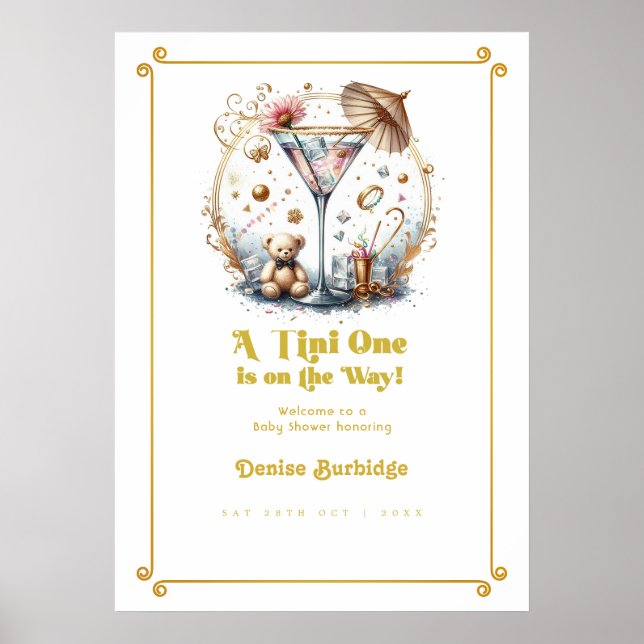 Affiche Un petit bout arrive Baby Shower Bienvenue (Devant)