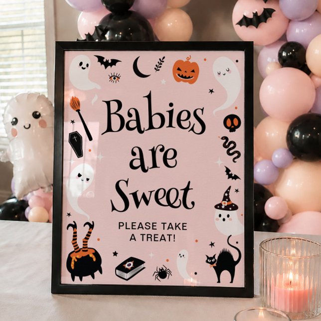Affiche Un petit cadeau pour bébé fille Halloween Shower (Créateur téléchargé)