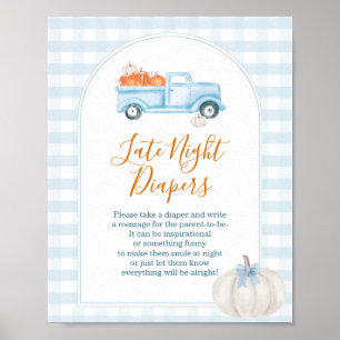 Affiche Un Petit Camion Bleu Citrouille Diapositives De Nu