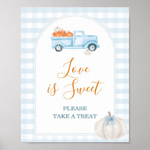 Affiche Un petit camion bleu Citrouille En vichy l'amour e