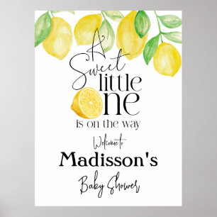 Affiche Un petit chic, thème citron, Baby shower
