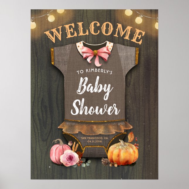 Affiche Un Petit Citrouille | BABY SHOWER | Bannière bébé  (Devant)
