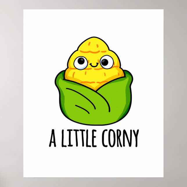 Affiche Un Petit Coin Marron Drôle Bébé Pun De Maïs (Devant)
