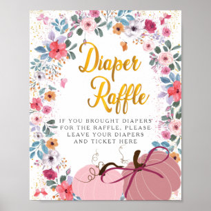 Affiche Un petit Couronne de Fleurs de Citrouille Diaper R