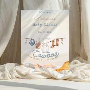 Affiche Un petit cow-boy occidental Bienvenue à la baby sh