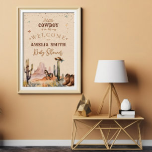 Affiche Un Petit Cowboy Garçon Far West Bébé Shower