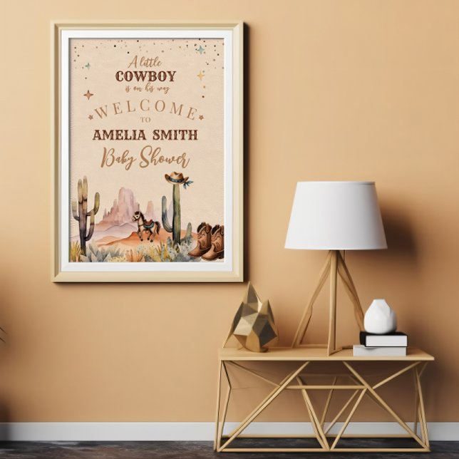 Affiche Un Petit Cowboy Garçon Far West Bébé Shower (Créateur téléchargé)
