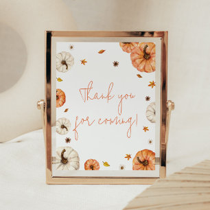 Affiche Un petit Merci de Baby shower Citrouille pour veni