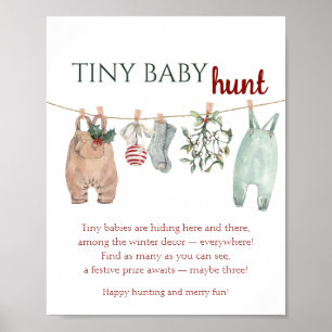 Affiche Un petit Noël joyeux vêtements BÉBÉ MINUSCULE chas