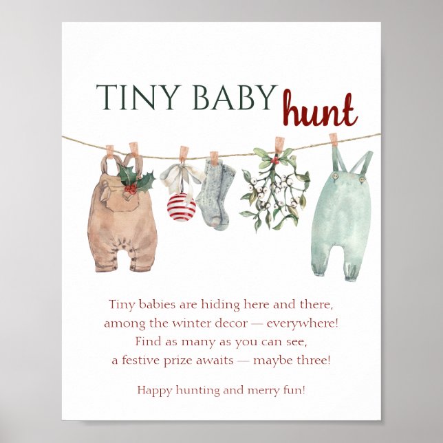 Affiche Un petit Noël joyeux vêtements BÉBÉ MINUSCULE chas (Devant)