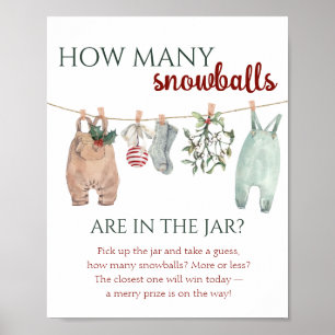 Affiche Un petit Noël joyeux Vêtements Combien de boules d