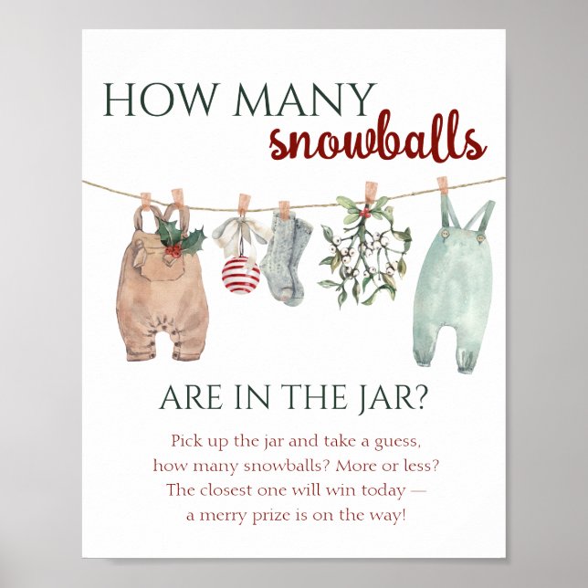 Affiche Un petit Noël joyeux Vêtements Combien de boules d (Devant)