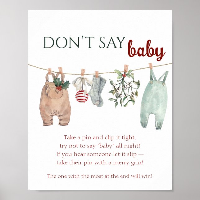 Affiche Un petit Noël joyeux Vêtements NE PAS DIRE Bébé (Devant)