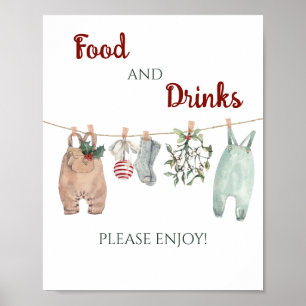 Affiche Un petit Noël joyeux Vêtements Nourriture et Boiss