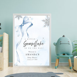 Affiche Un petit nœud pailleté bleu flocon de neige Baby S