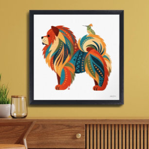 Affiche UN PETIT OISEAU M'A DIT Art populaire Chien Chow I