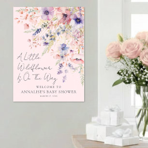 Affiche Un petit panneau de fête prénatale Fleur des champ