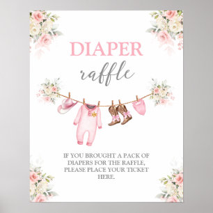 Affiche Un petit panneau de tirage au sort de couche rose