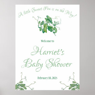 Affiche Un Petit Pois Sucré est en route ! Baby shower