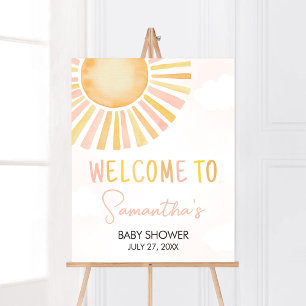 Affiche Un petit rayon de soleil Baby shower accueil