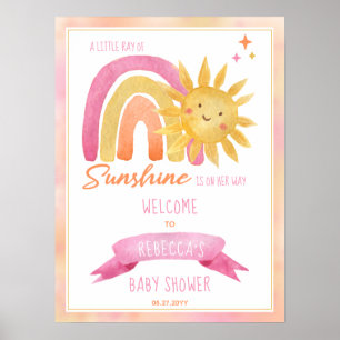 Affiche Un petit rayon de soleil Baby shower fille