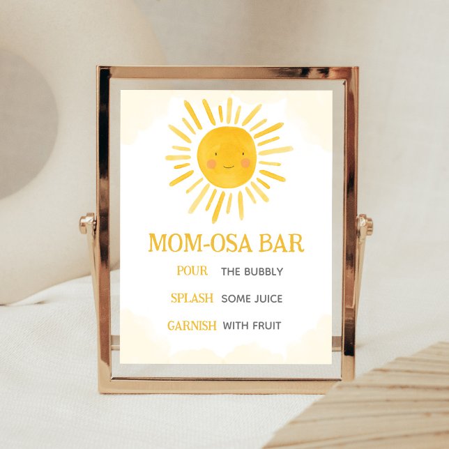 Affiche Un petit rayon de soleil Maman Osa Bar  (Sunshine Baby Shower Mom Osa Bar Sign)