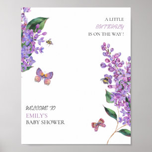 Affiche Un peu d'amour dans un bocal Baby shower papillon