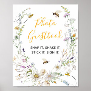 Affiche Un peu de miel abeille Fleur sauvage photo livre d